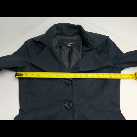 Armor Jeans Trench Coat Womens XS Lined Button Up Long Rain Top Coat - Picture 9 of 12